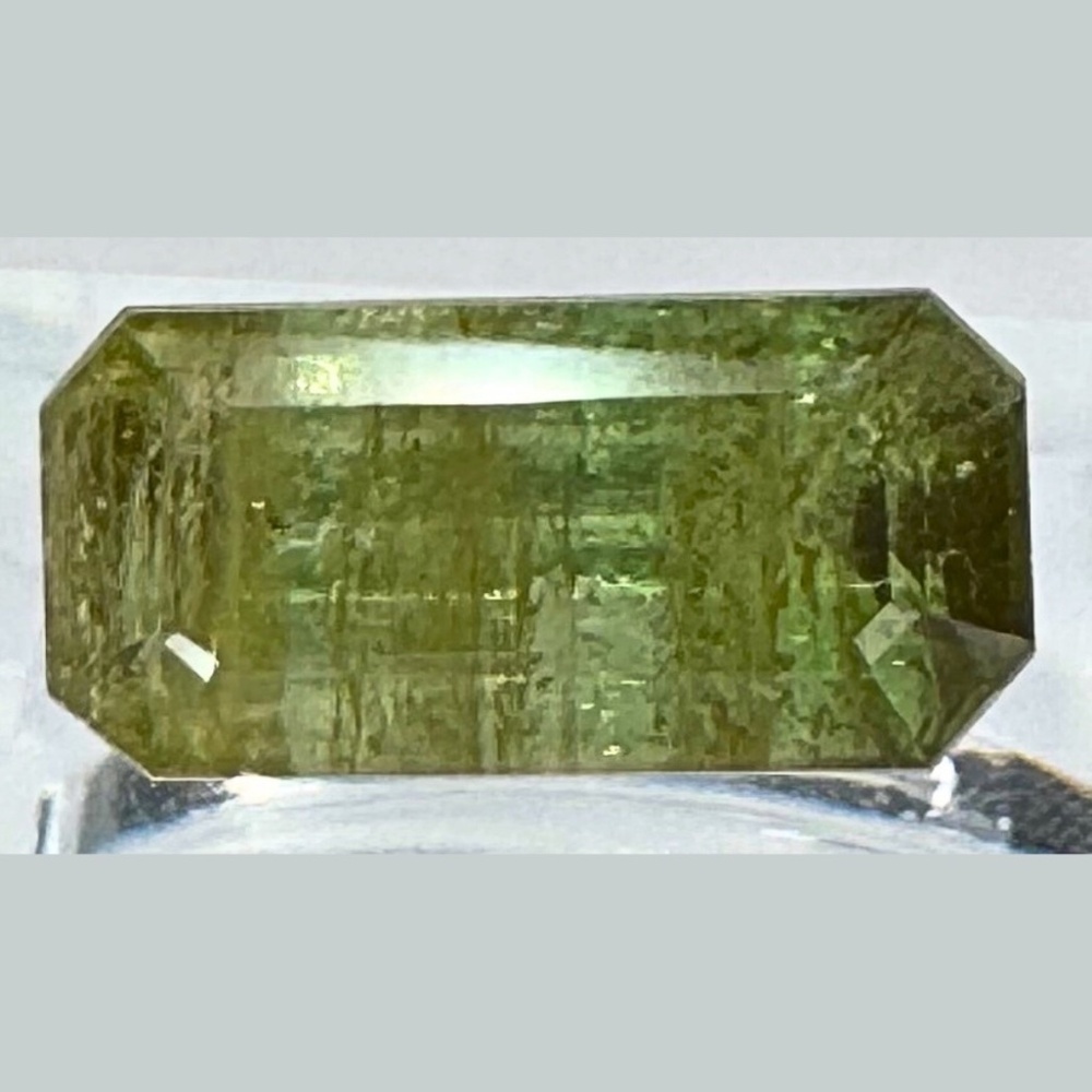 5 Ct Green Tourmaline Elongated Emerald Cut Electric Flash Jewelry Making Stone